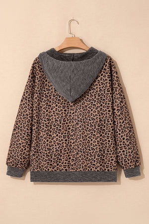 April Collar Zip Hooded Pullover