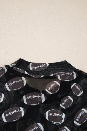 Maci Rugby Mesh Sheer Long Sleeve Top