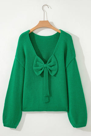 Raven Backless Bubble Sleeve Sweater