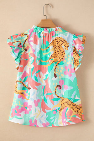 Magnolia Tie Summer Floral Blouse