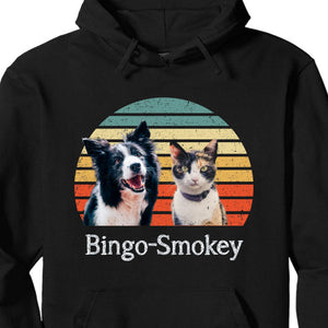 Dog Cat Vintage Retro Photo Sweatshirt Personalized Custom Photo Dog Cat Pet Sweatshirt C548