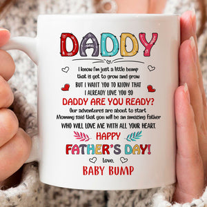 Daddy I Know I'm Just A Little Bump Floral Happy Father's Day Mug
