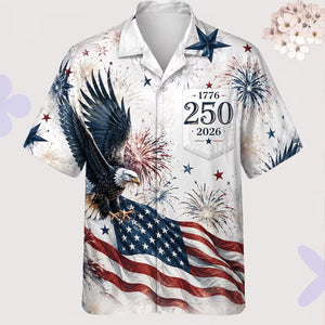 USA 250 Years of Freedom Hawaiian Shirt, Patriotic Eagle Flag 1776-2026 AOP Hawaii Shirt 685166 WFD