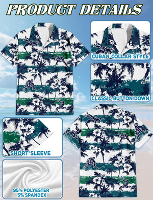 Wrestling Hawaiian Shirt, White Palm Aloha Shirt, Wrestling Fan Button Down, Tropical Summer Beach Casual Outfit, S-5XL