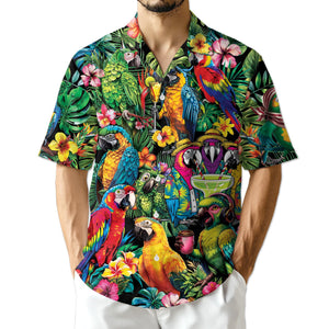 Amazing Aloha Parrot Hawaiian Shirt, Colorful Parrot Tropical Aloha Shirt, Exotic Bird Beach Vacation Shirt, Unisex Hawaiian Shirt, Sβ5XL