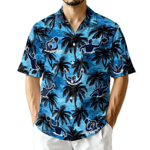 Water Tropical Coconut Tree Hawaiian Shirt, Sporty Beach Aloha Shirt, Water Sports Hawaiian Shirt, Summer Vacation Unisex Shirt Sβ5XL