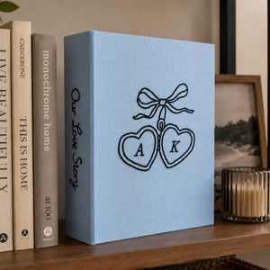 Hand Embroidered Photo Album With Sleeves, Embroidered Memory Book, Anniversary Gift, Unique Photo Album, Wedding Embroidered Photo Album