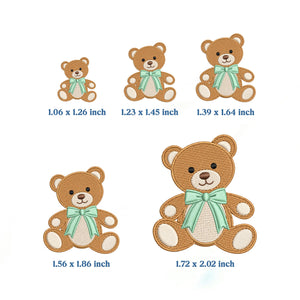 Teddy Bear Embroidery Design, Mini Bear Embroidery File, Cute Baby Nursery Machine Embroidery Design, Kids Gift File Instant Download