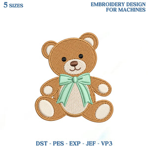 Teddy Bear Embroidery Design, Mini Bear Embroidery File, Cute Baby Nursery Machine Embroidery Design, Kids Gift File Instant Download