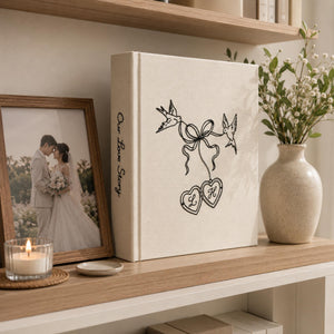 Hand Embroidered Photo Album With Sleeves, Embroidered Memory Book, Anniversary Gift, Unique Photo Album, Wedding Embroidered Photo Album