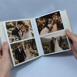 Hand-Embroidered Wildflower Linen Photo Album, Floral Wedding Keepsake Album, Wedding Memory Book, Bride Groom Gift, Anniversary Photo Book