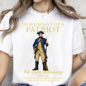 Custom Name Descendant of a Patriot Bright Shirt | Personalized 250 Years USA Sweatshirt | Patriotic Tee 684383