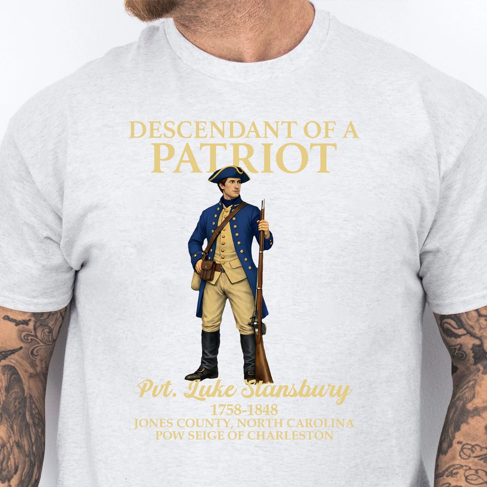 Custom Name Descendant of a Patriot Bright Shirt | Personalized 250 Years USA Sweatshirt | Patriotic Tee 684383