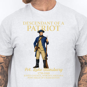 Custom Name Descendant of a Patriot Bright Shirt | Personalized 250 Years USA Sweatshirt | Patriotic Tee 684383