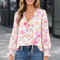 Clover Cakewalk Floral Smocked Blouse