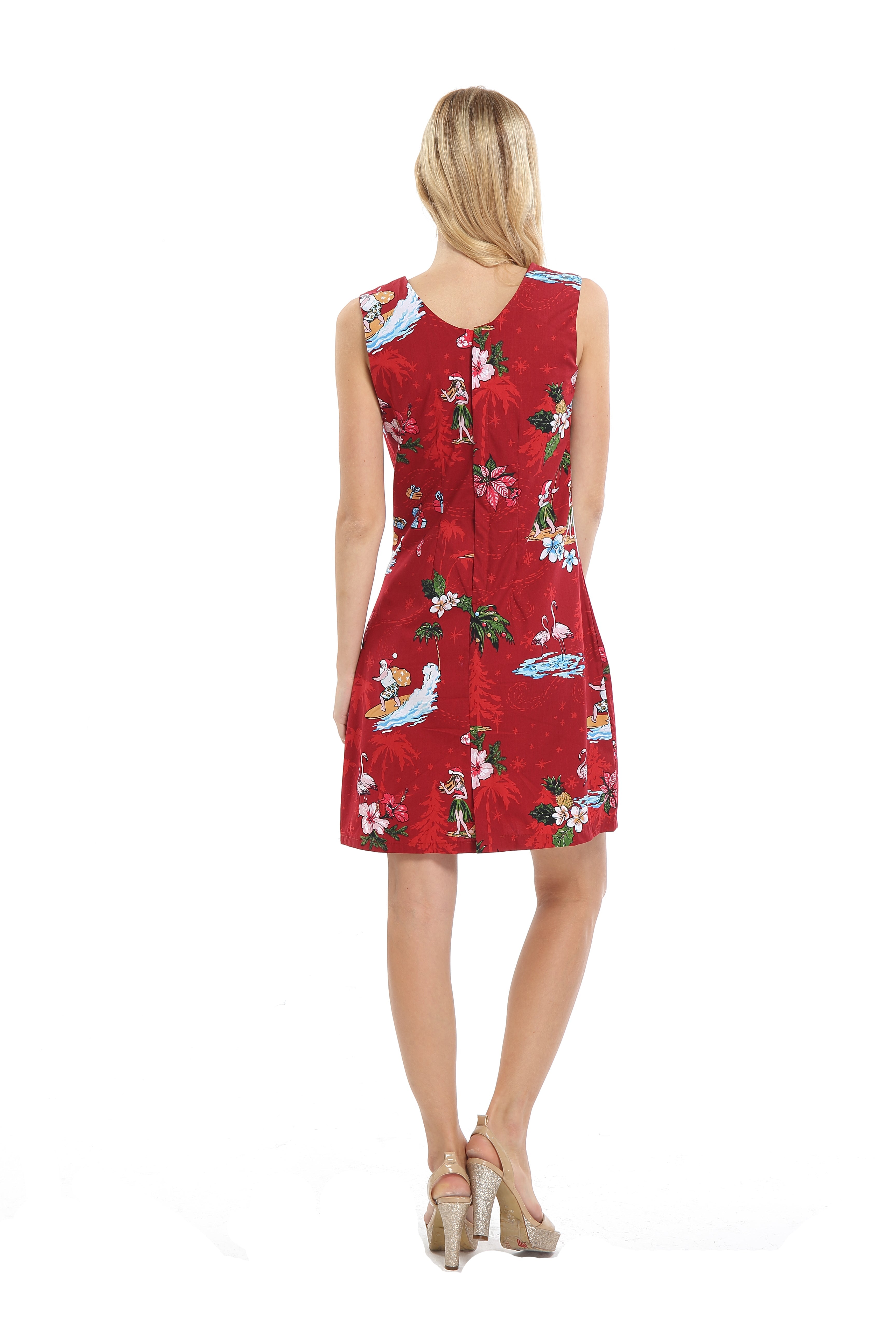 Women's Tank Fit Dress in Christmas Santa Red