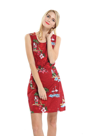 Women's Tank Fit Dress in Christmas Santa Red
