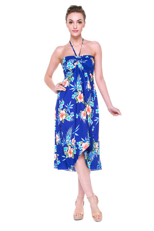Women's Butterfly Dress in Hibiscus Blue