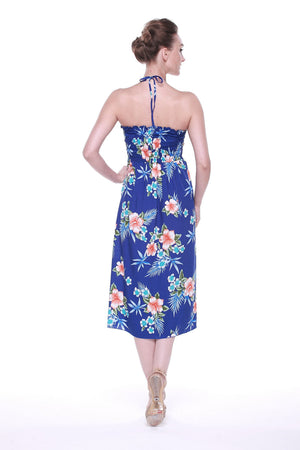 Women's Butterfly Dress in Hibiscus Blue