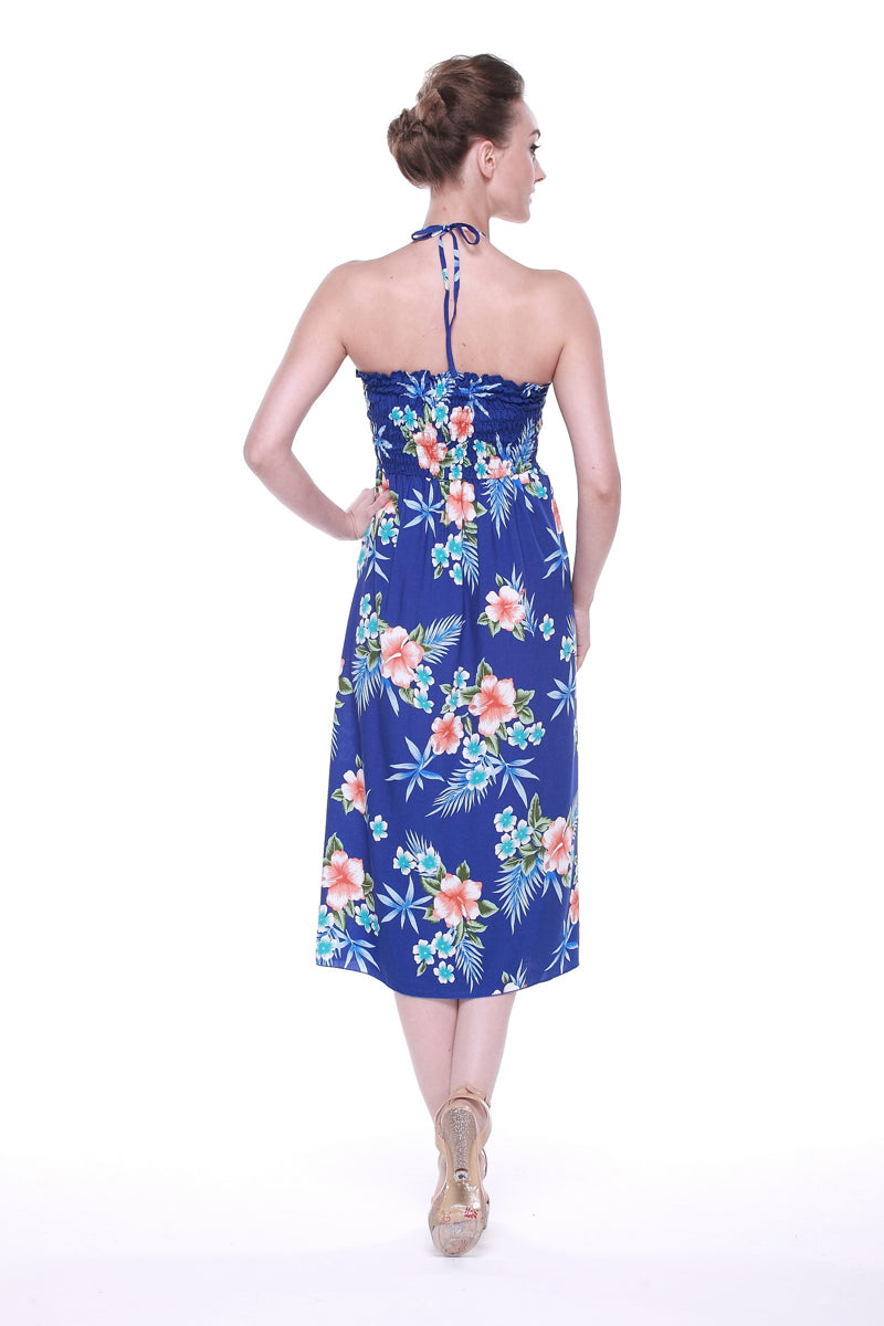 Women's Butterfly Dress in Hibiscus Blue