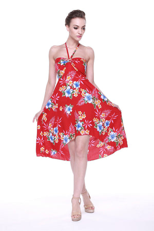 Women's Butterfly Dress in Hibiscus Red