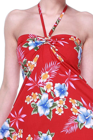 Women's Butterfly Dress in Hibiscus Red