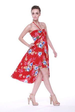 Women's Butterfly Dress in Hibiscus Red