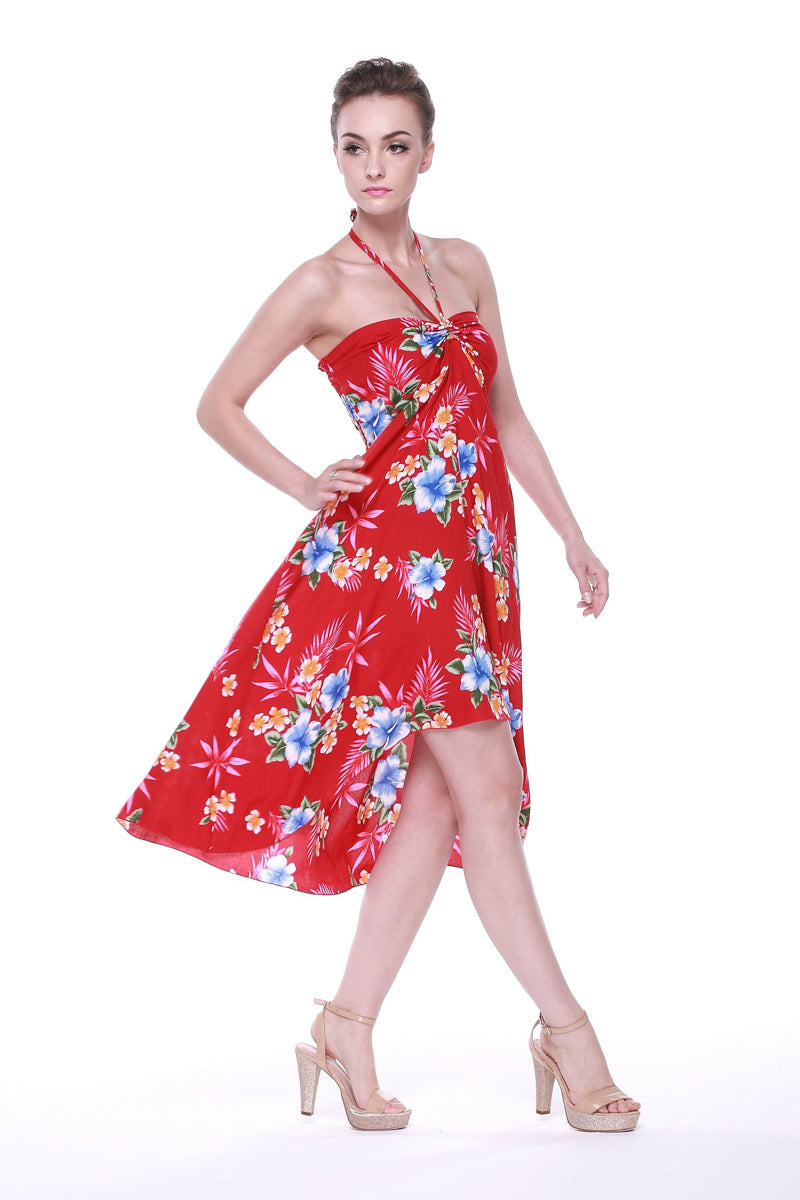 Women's Butterfly Dress in Hibiscus Red