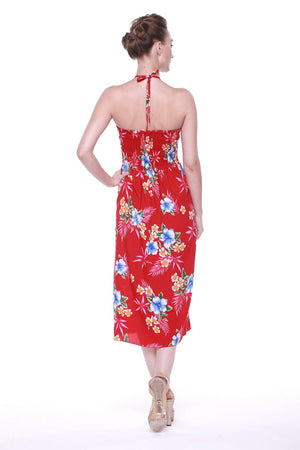 Women's Butterfly Dress in Hibiscus Red