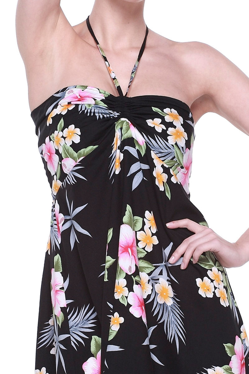 Women's Butterfly Dress in Hibiscus Black