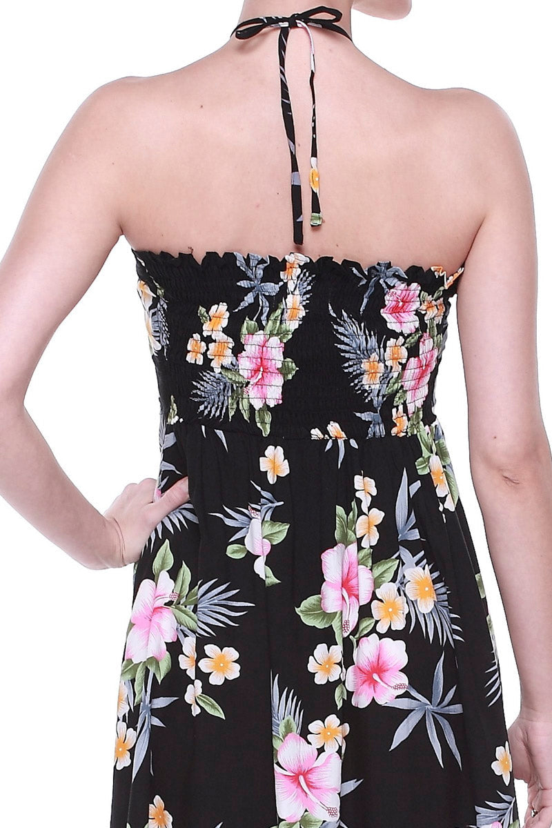 Women's Butterfly Dress in Hibiscus Black