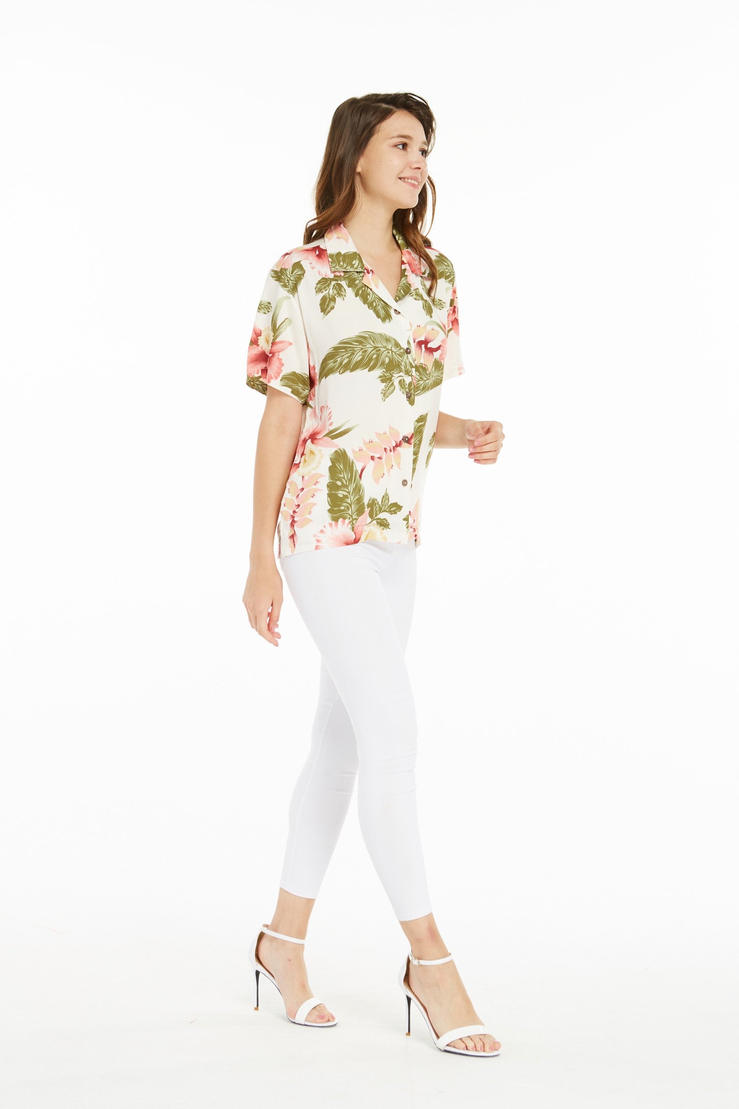 Women's Aloha Shirt in Rafelsia Cream