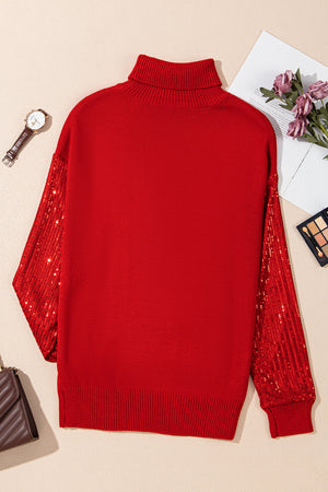Isabella Sleeves Christmas Turtleneck Sweater