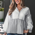Zahra Bracelet Sleeve Babydoll Blouse