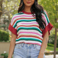 Molly Sleeve Colorful Textured Sweater