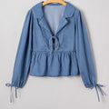 Emmy Sleeve Tied Peplum Top