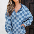 Taracella Checkerboard Zipped Kangaroo Hoodie