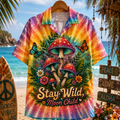 Stay Wild Moon Child Hippie Hawaiian Shirt Front View