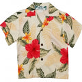 Leilani Boys Tropical Hawaiian Aloha Shirt in Cream