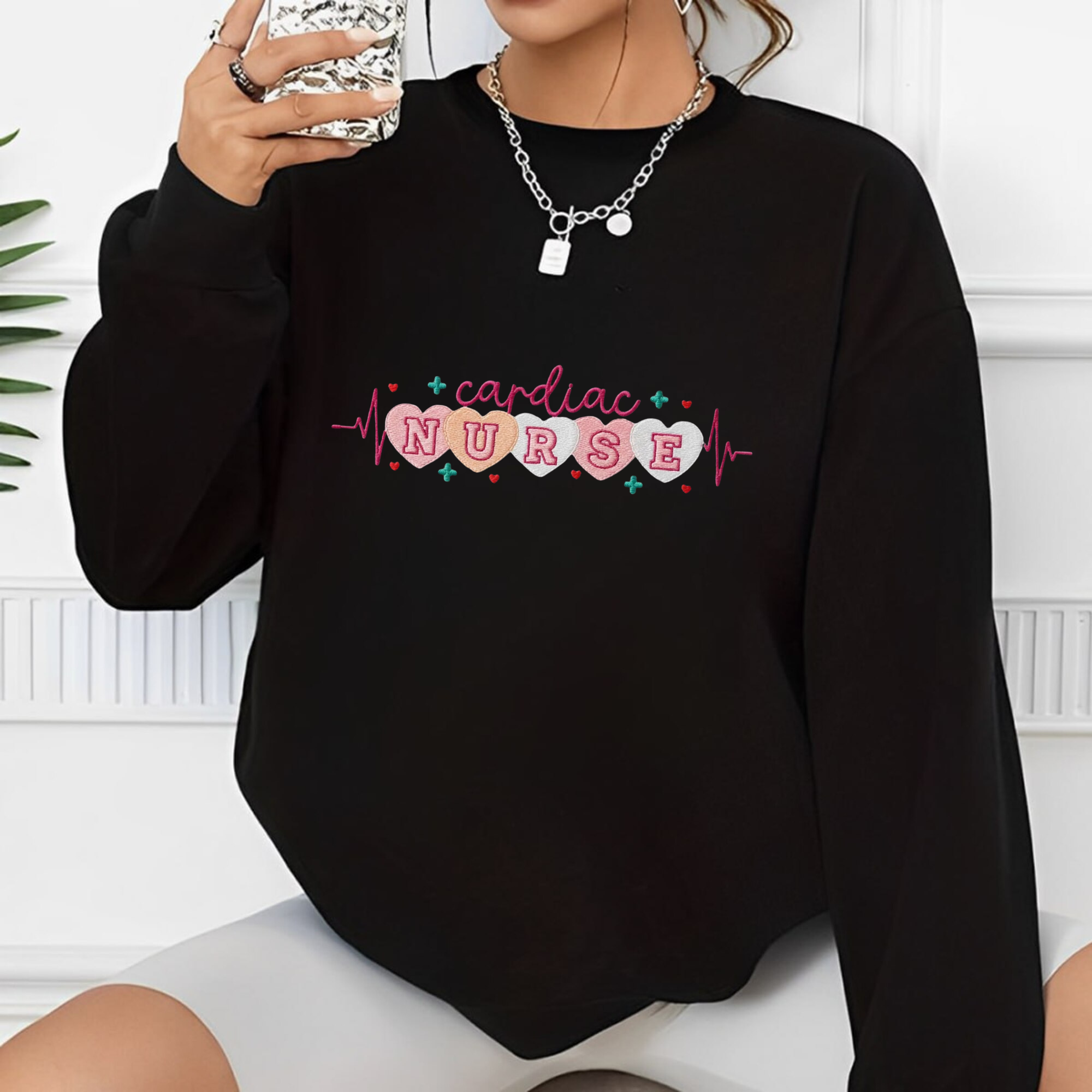 Nurse Valentine Heart Machine Embroidery File