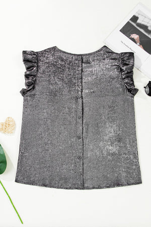 Amelia Ruffle Trim Sleeveless Top