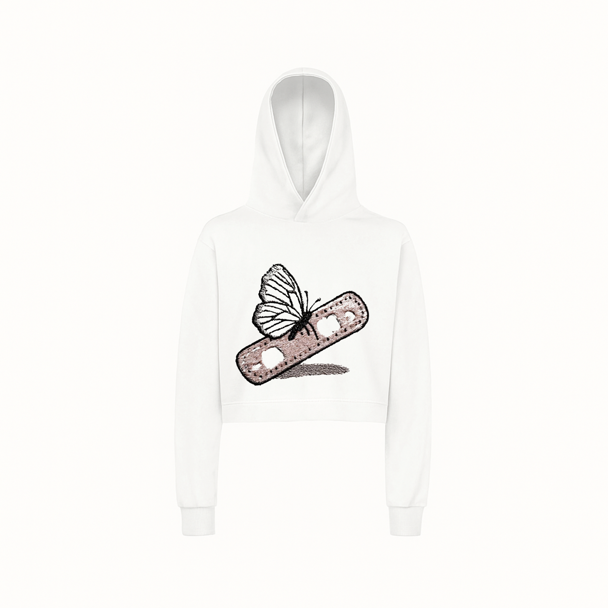 Compression Bandage Butterfly Embroidery Hoodie