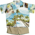 Ocean Breeze Boys 2 Piece Tropical Cabana set in Blue