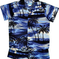 Evening Palms Boys 2 Piece Tropical Hawaiian Aloha Cabana set in Blue