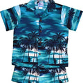Evening Palms Boys 2 Piece Tropical Hawaiian Aloha Cabana set in Turquoise