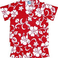 Hibiscus Paradise Boys 2 Piece Tropical Hawaiian Aloha Cabana set Red