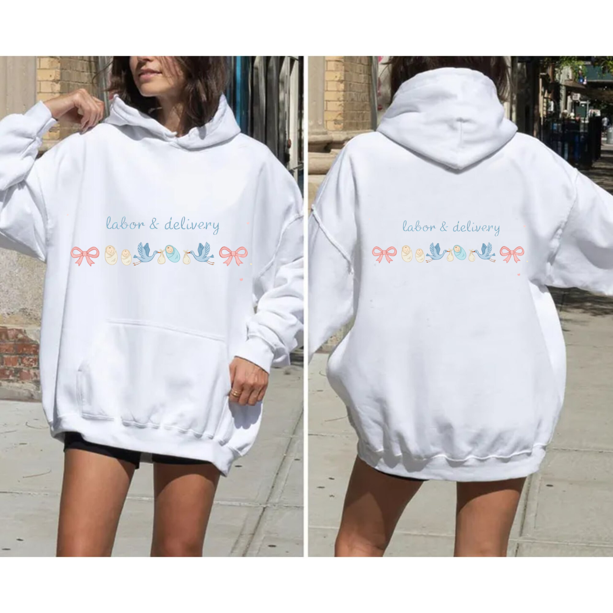 Coquette Labor Delivery Nurse Embroidery Sweater