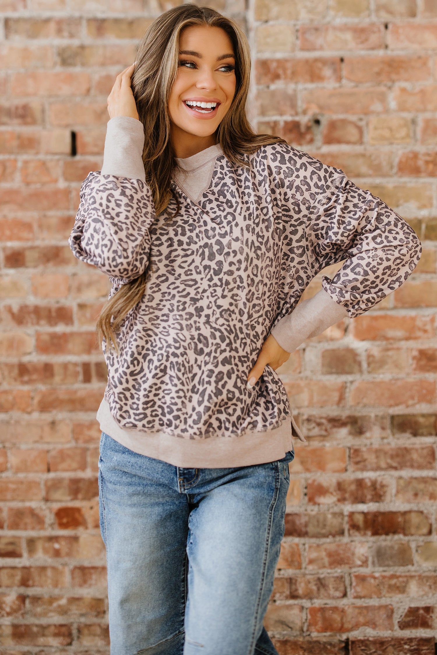 Mila Print Patchwork Sweatshirt