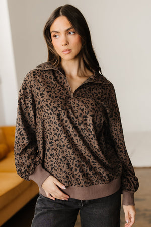 Alaya Quarter Zip Corduroy Sweatshirt