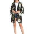 Women's Lightweight Kimono in Wispy Cereus Black